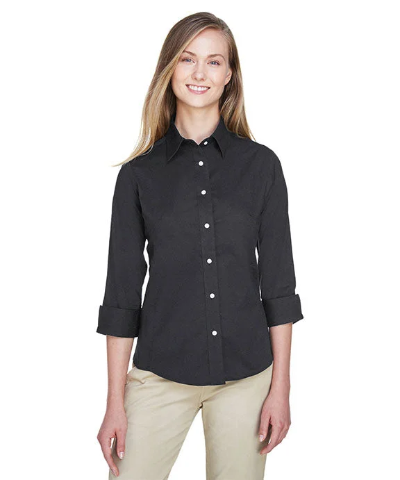 DP625W - Devon & Jones Ladies Perfect Fit™ Three-Quarter Sleeve Stretch Poplin Blouse