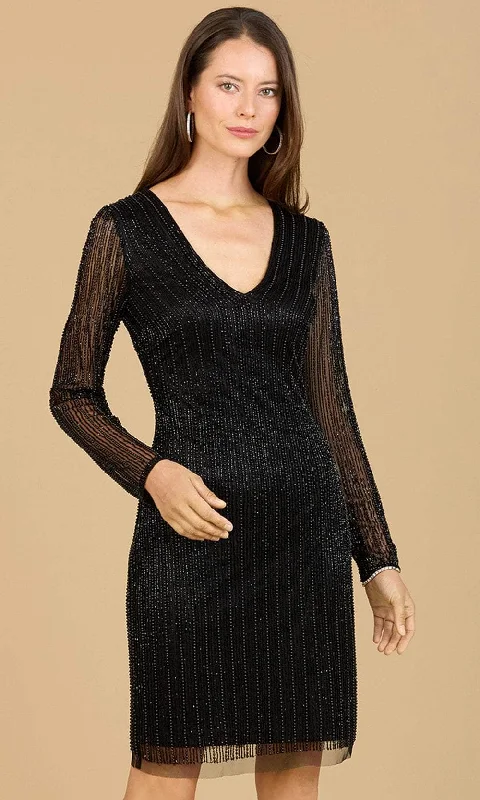 Lara Dresses 29164 - Long Sleeve Beaded Cocktail Dress