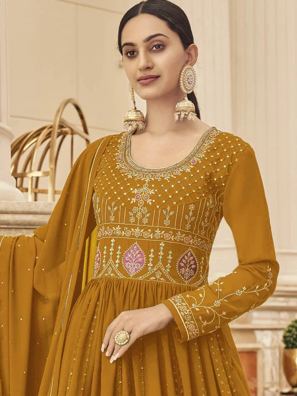 Women's Yellow Floor Length Anarkali Kurta - Odette