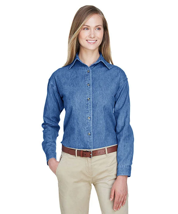 8966 - UltraClub Ladies Cypress Denim Shirt