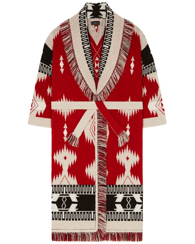 Fire and Cream Icon Jacquard Coat