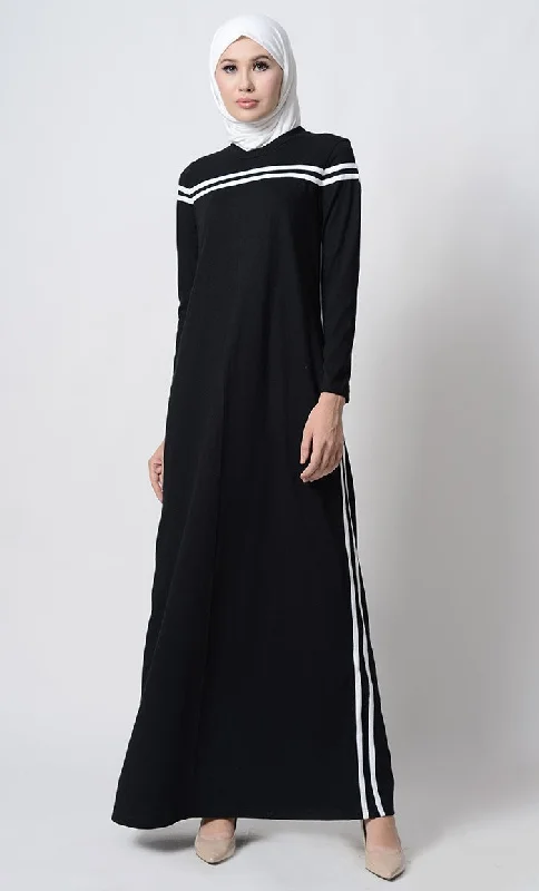 Black Basic Everyday Wear Abaya Dress