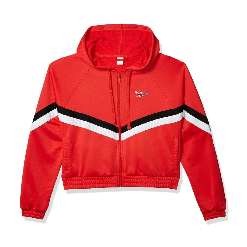 Reebok Womens Classics Hoodie Sweatshirt, Red, XX-Small