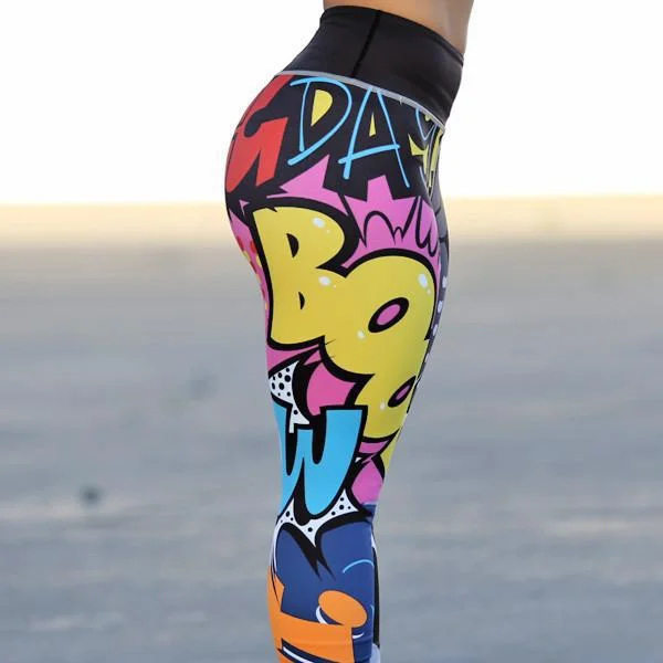 Cartoon Little Monsters High Waist Yoga Leggings