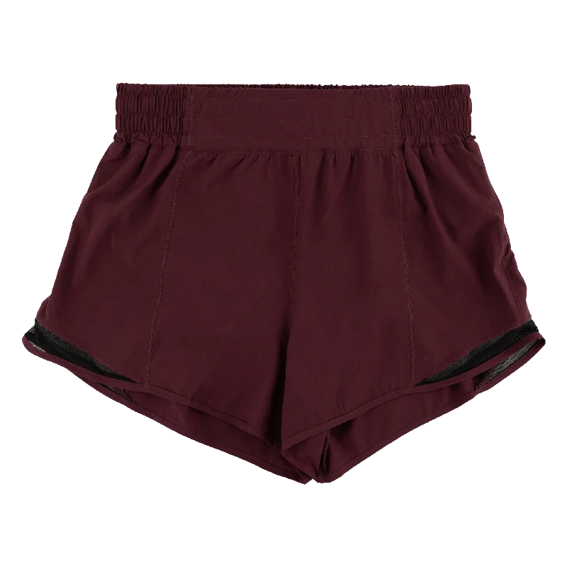 Maroon Athletic Mesh Detail Shorts