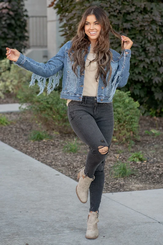 Katie Fringe Denim Jacket