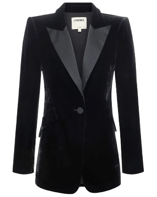 Black Shelia Structured Tux Blazer