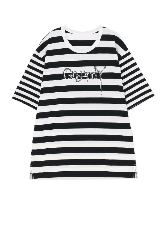 DIFFERENT LINES BORDER JERSEY GYLOGO TYPE-D GRAPHIC PRINT T-SHIRT