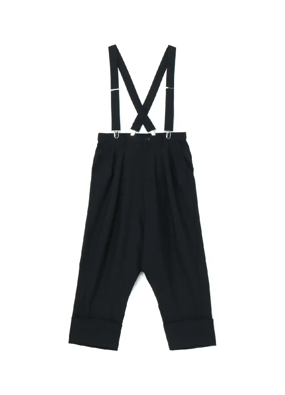 WOOL POLYESTER GABARDINE SUSPENDER MACKIN SAROUEL