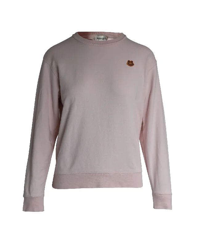 Kenzo Tiger Crest Sweatshirt in Pink Cotton