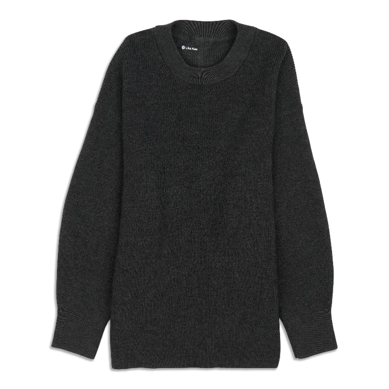 Merino Wool-Blend Ribbed Crewneck Sweater - Resale