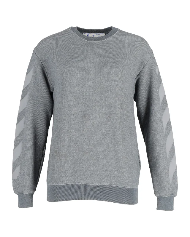 Off-White Arrows Crewneck Sweatshirt in Grey Cotton