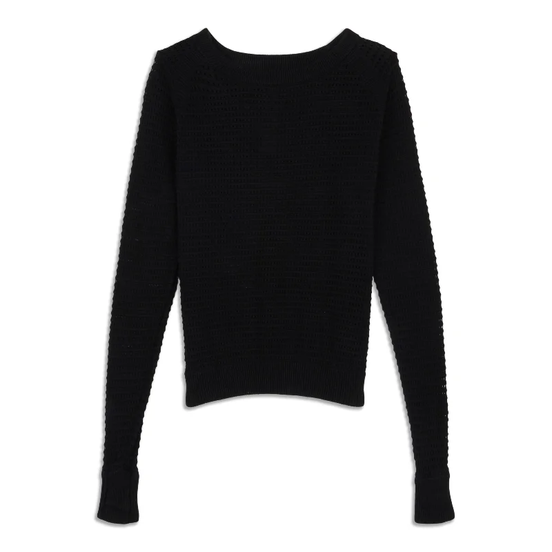 Pointelle-Knit Cotton Sweater - Resale