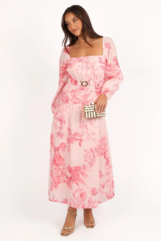 Sharine Long Sleeve Dress - Pink Floral