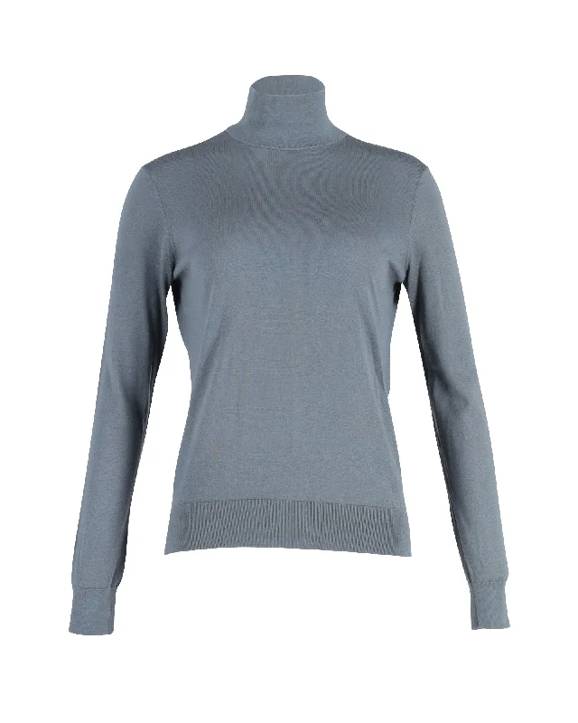 Theory Turtleneck Sweater in Blue Wool