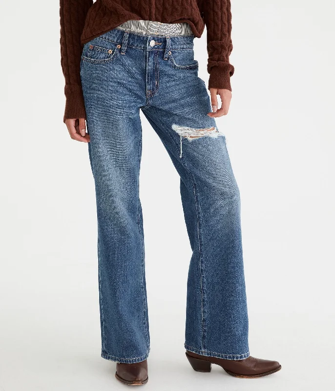 Aeropostale Low-Rise Baggy Flare Jean