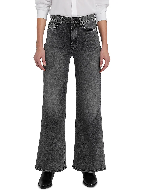 Jo Womens Ultra High Rise Dark Wash Wide Leg Jeans