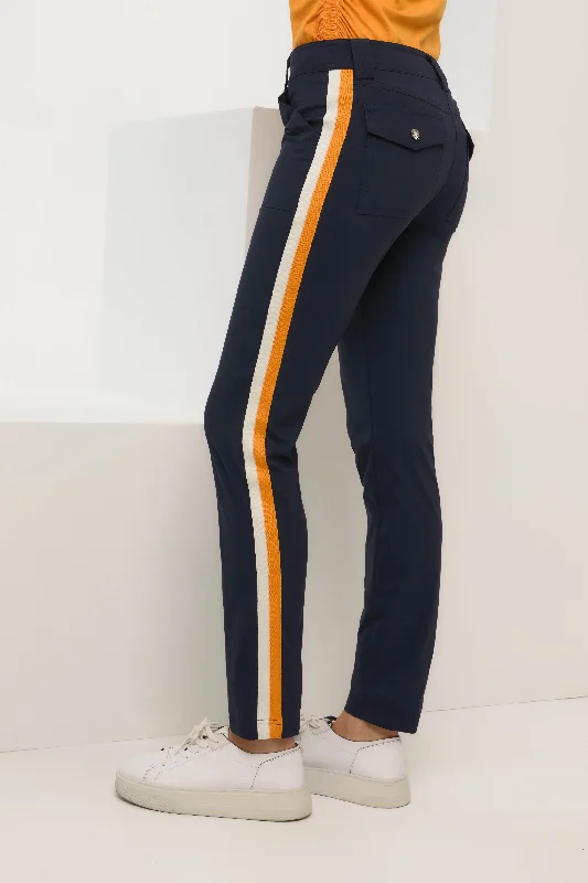 Navy w/ Tangerine Stripe