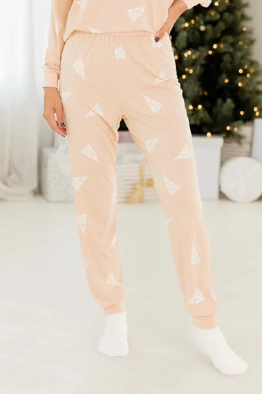 Merry All the Way Beige Tree Print Pajama Pants FINAL SALE