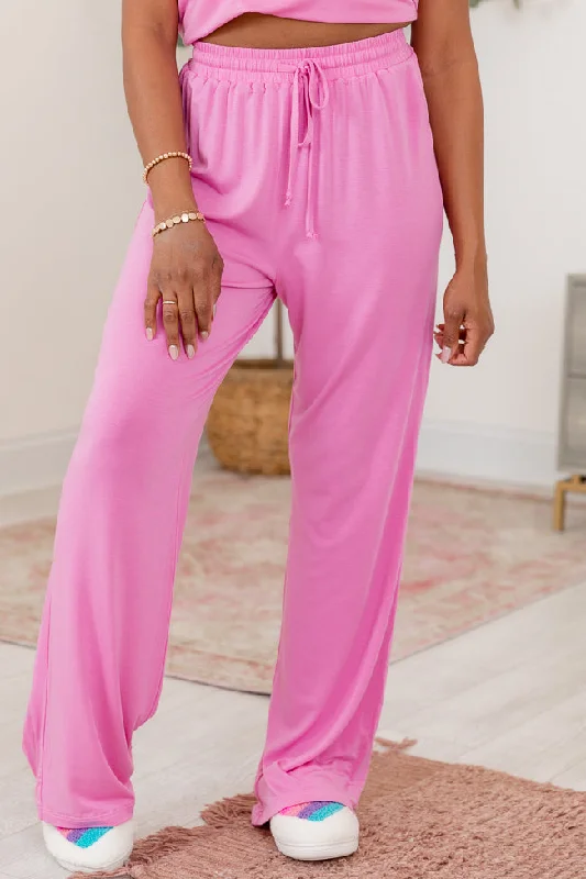 Over The Moon Pink Lyocell Lounge Pants