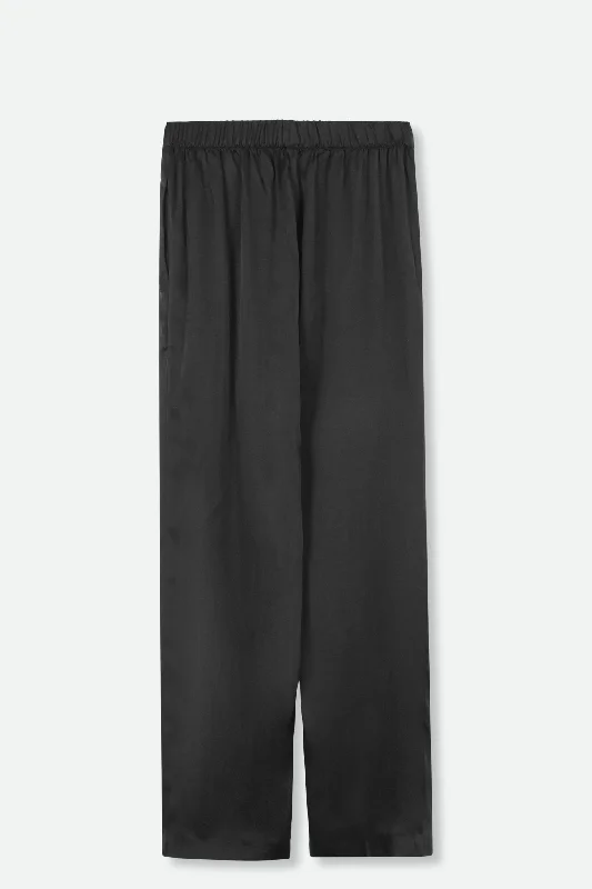 PAZ SILK TWILL NARROW LEG PANT IN BLACK