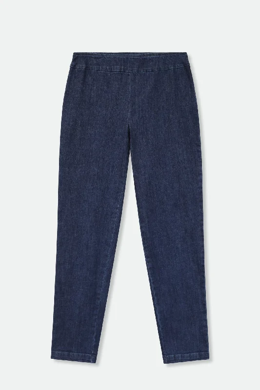 Perth Side-Zip Pull On Pant in Organic Italian Denim Stretch