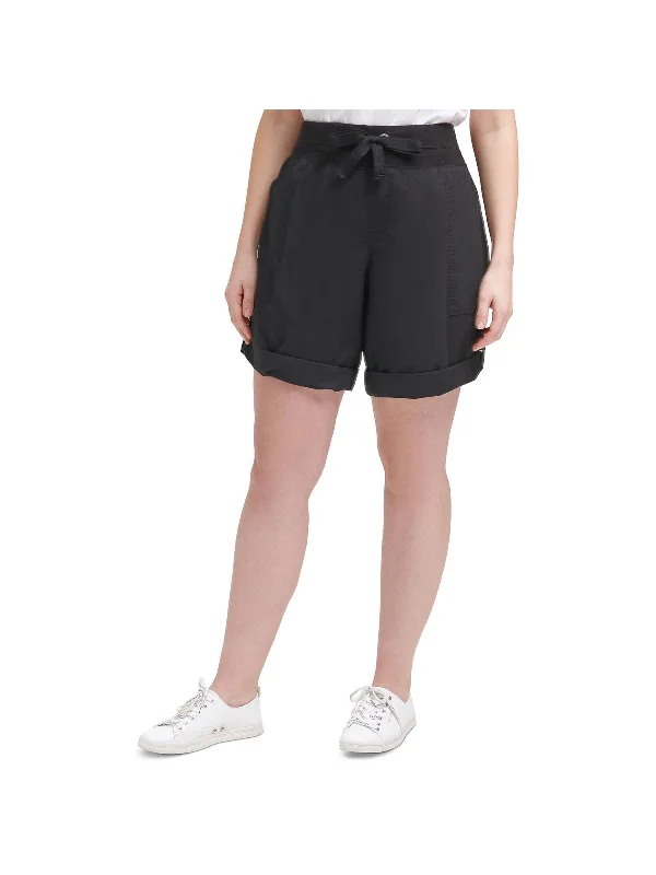 Plus Womens Stretch Midi Bermuda Shorts