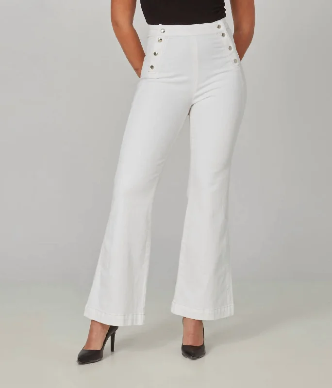 Stevie Ultra-High Rise Flare Jeans In White