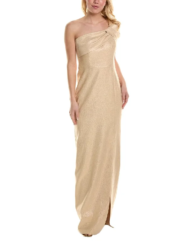 Teri Jon by Rickie Freeman Metallic Jacquard Gown