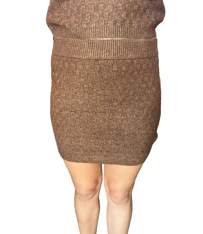 Alana Knit Skirt In Chestnut