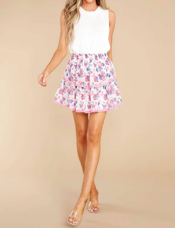 Lexi Mini Skirt In Pink Floral