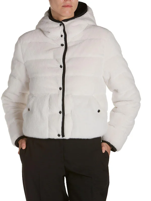 Malp Womens Faux Fur Hooded Puffer Jacket