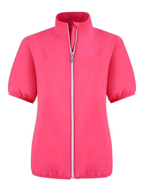 Mia Short Sleeve Wind Jacket In Fruit Punch