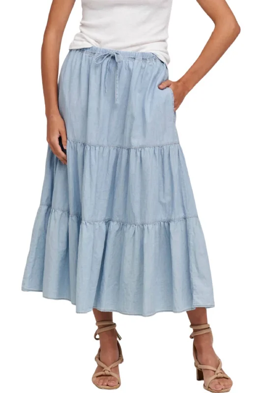 Simone Skirt In Chambray