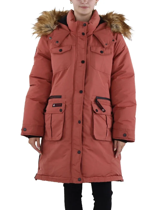 Womens Hooded Cold Weather Parka Coat