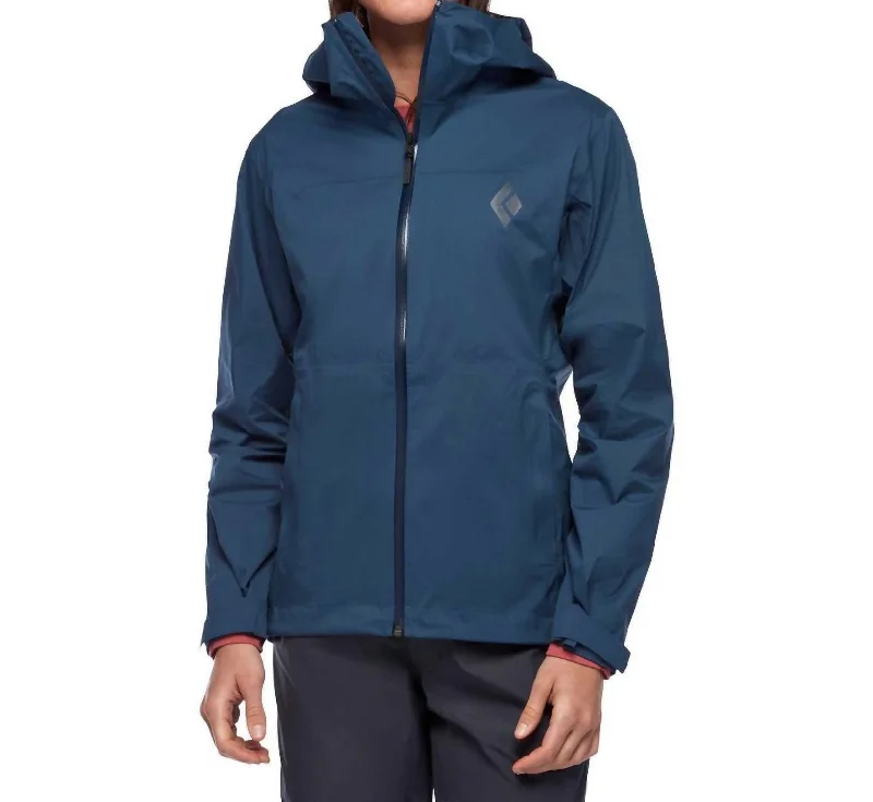 Women's Stormline Stretch Rain Shell Jacket In Inkblue