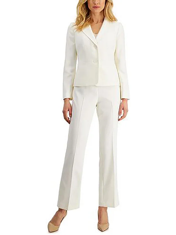 Womens Twill Heathered Two-Button Blazer