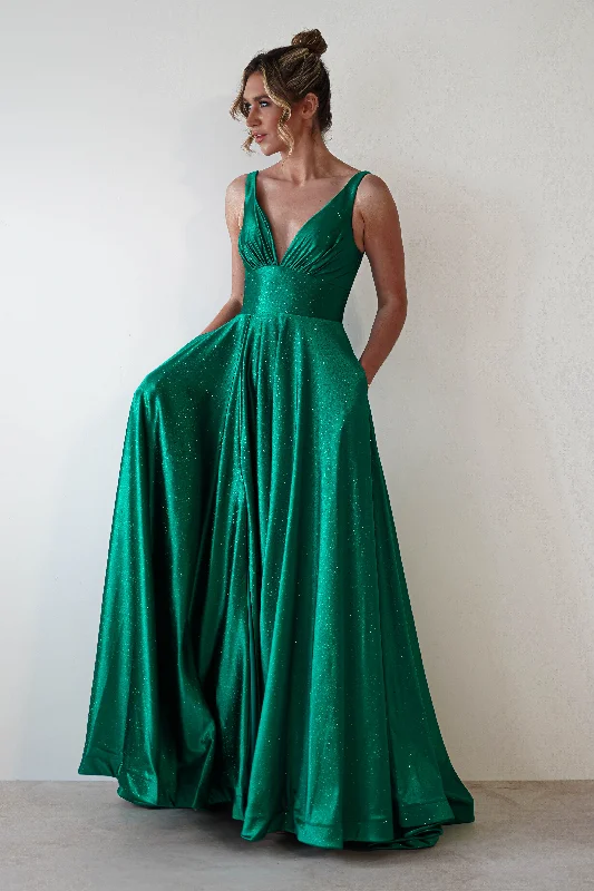 Penelope Glitter Princess Gown | Green