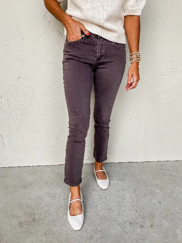 [Dear John] Blaire Mid Rise Slim Straight Jeans-Mocha Brown